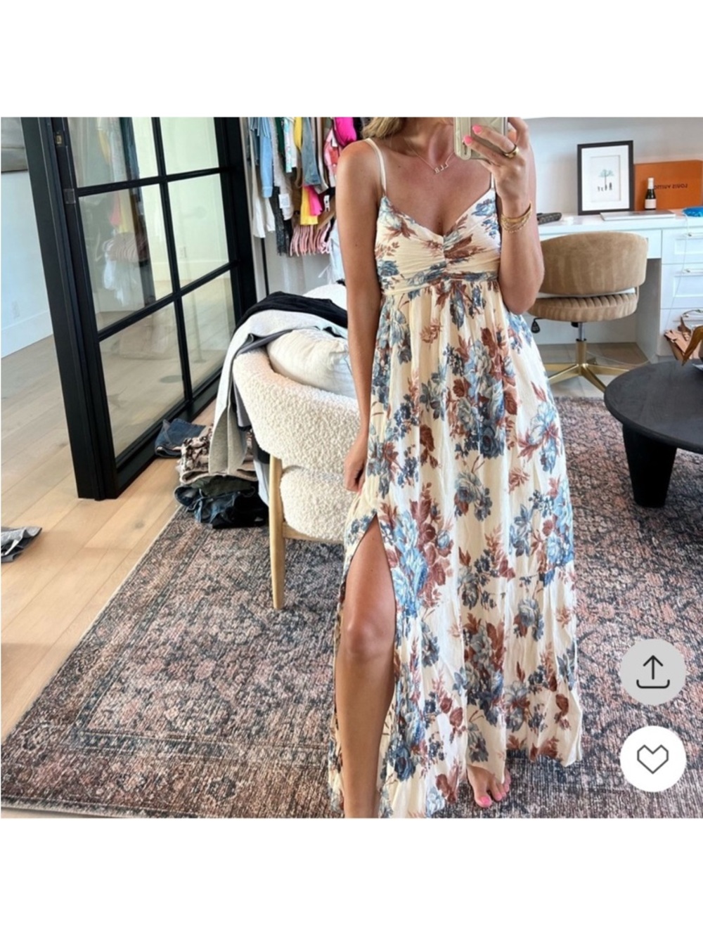 ABERCROMBIE Full length floral maxi dress new size XL tall - Picture 2 of 5